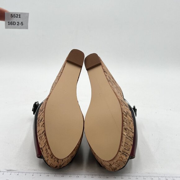 FOWT Summer Fashion Burnished Patent Leather Platform Black Wedges for Women Com - Picture 7 of 8